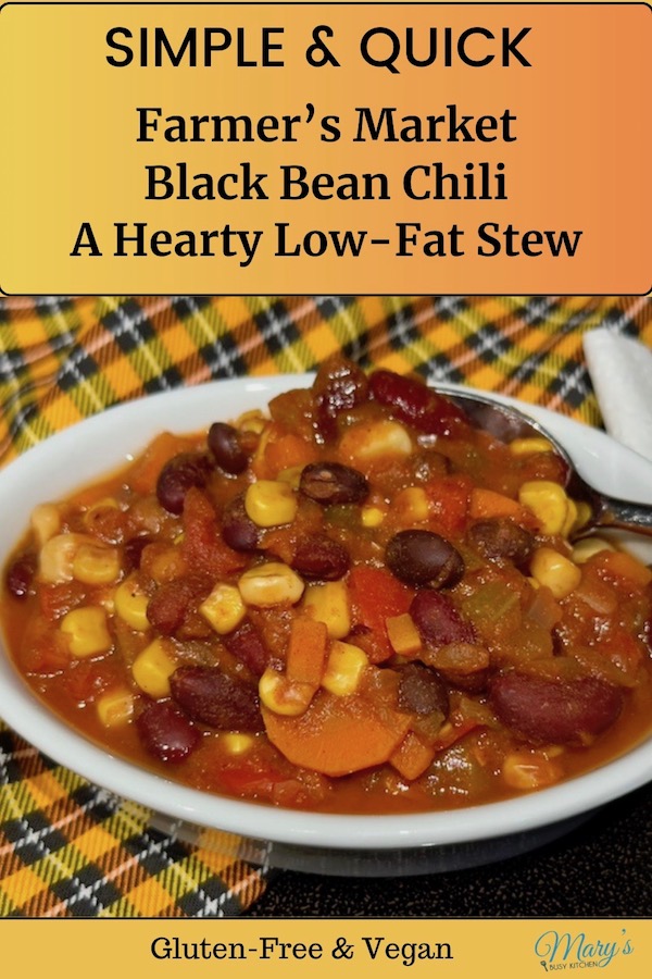 quick and easy gluten-free and vegan black bean chili