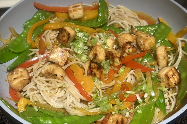 Tofu Singapore Noodles with tofu