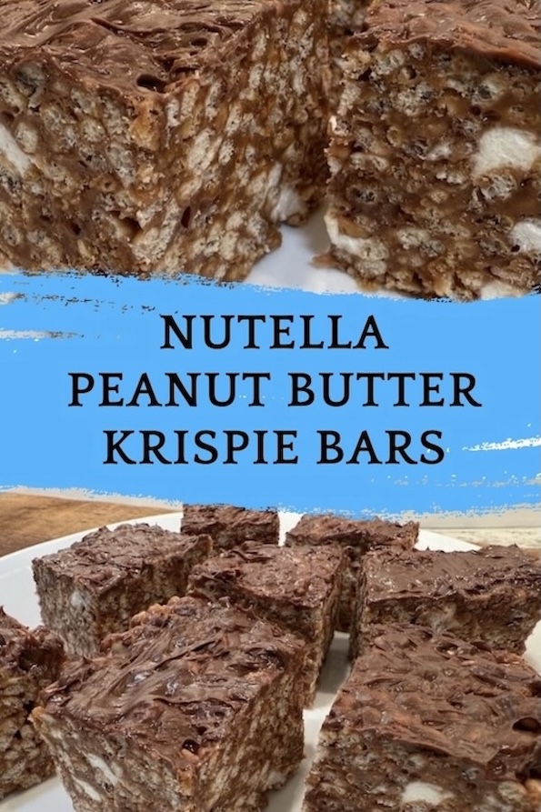 decadent Nutella Peanut Butter Krispie Bars