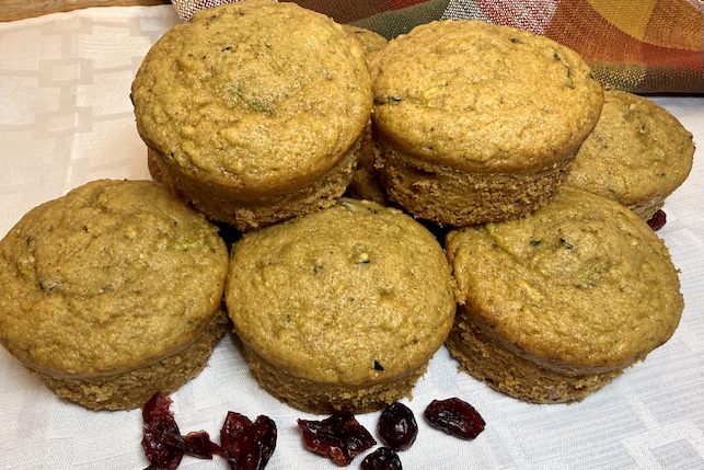 gluten and dairy free zucchini muffins with cranberries