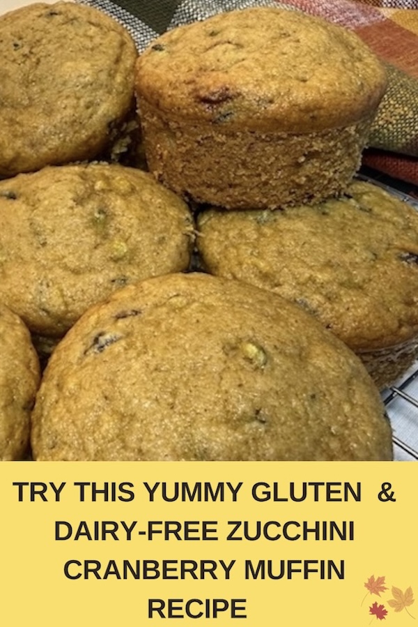 gluten and dairy-free zucchini cranberry muffins